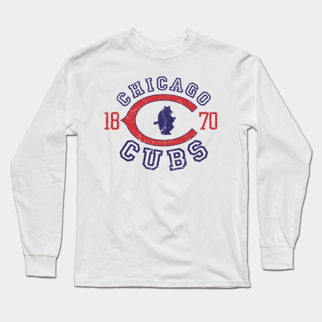 Vintage Chicago Cubs Long Sleeve T-Shirt by MindsparkCreative